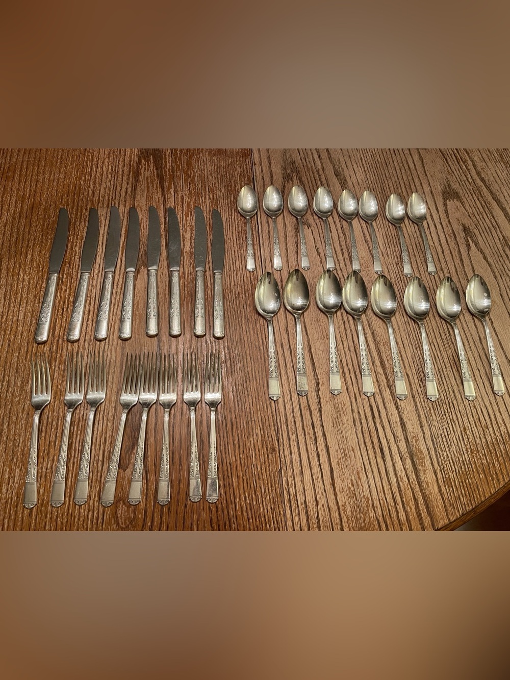 Stunning antique silver plated Oakleigh 1930s 32 pc cutlery set vintage retro